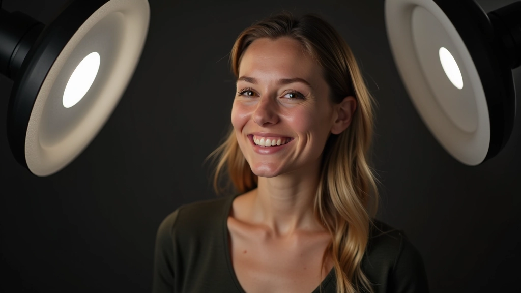 Créatrice de contenu enregistrant une vidéo YouTube dans son studio personnel avec microphone et ring light