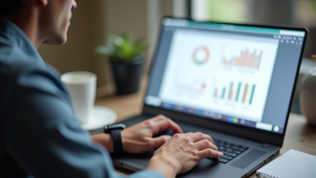 Personne travaillant sur un ordinateur avec graphiques d'affiliation et statistiques de revenus numériques